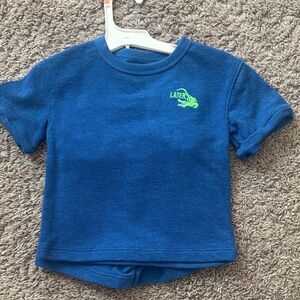Blue Kids T-Shirt with shorts set with Green Dinosaur Print